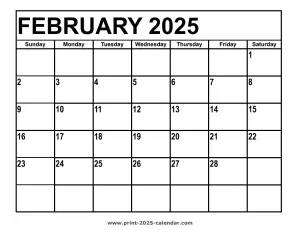 february 2025 printable calendar