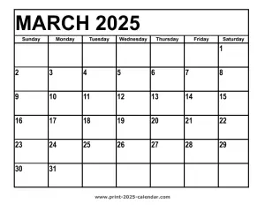 march 2025 printable calendar