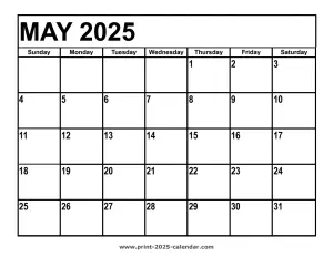 may 2025 printable calendar