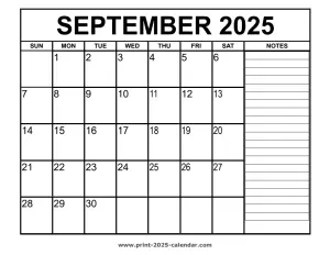 printable september 2025 calendar